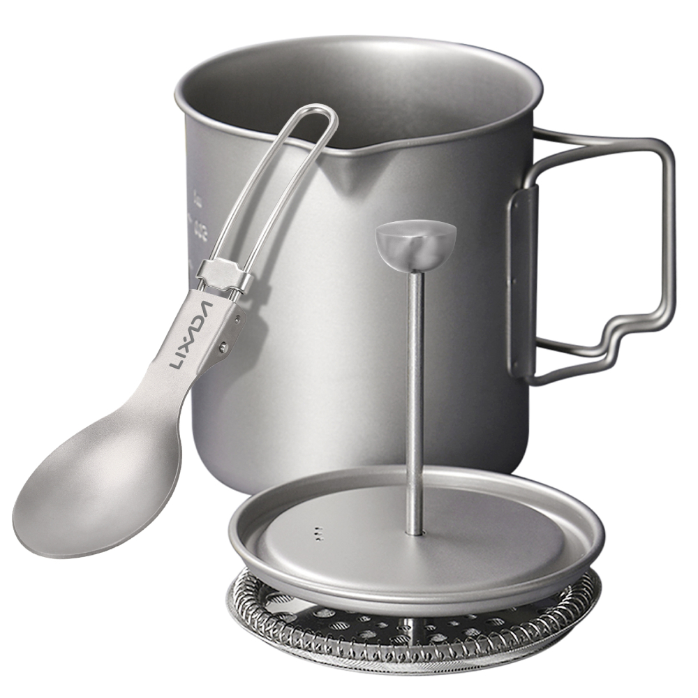 French Press Coffee Maker - Lixada-taza de café de titanio de