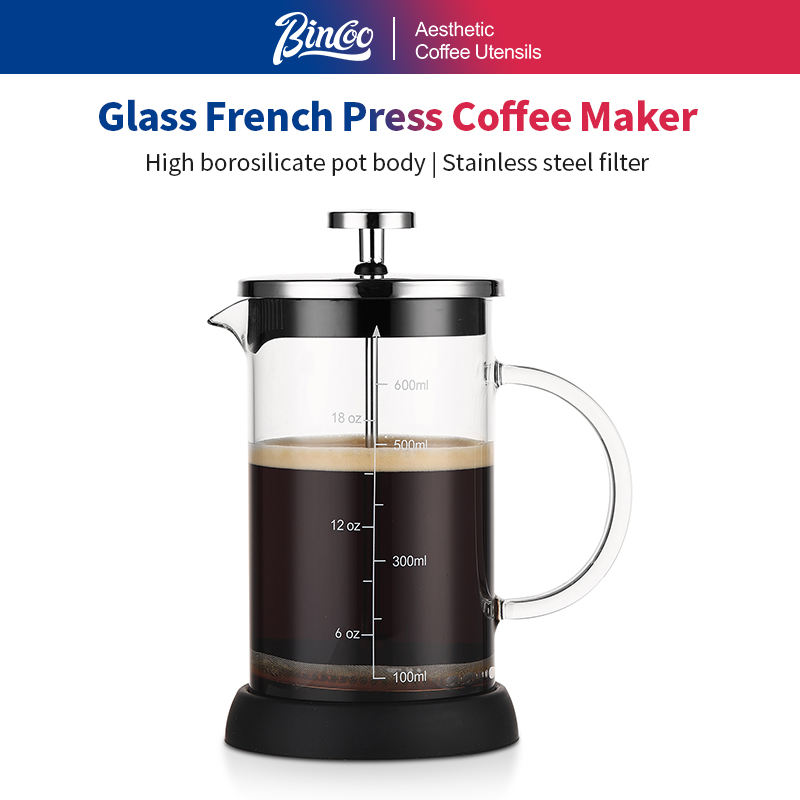 French Press Coffee Maker - Bincoo Cafetera Francesa 350/600ml con Filtro