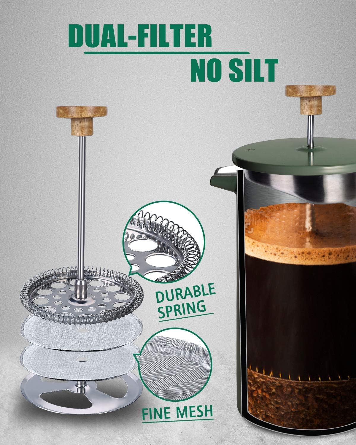 POLIVIAR Cafetera de Prensa Fr - French Press Coffee Maker reseña y precio