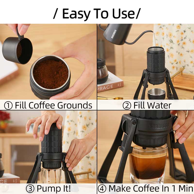 STARESSO -cafetera Manual port - French Press Coffee Maker reseña y precio